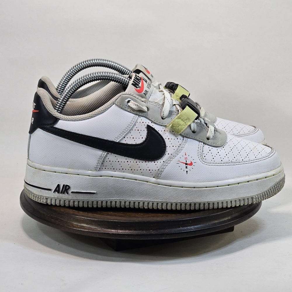 Nike Air Force 1 Low Shoes Youth Size 6.5Y DC2532-100 Compass Strap Buckle